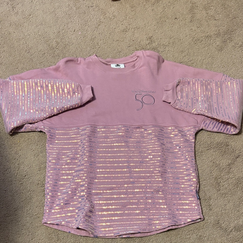 Disneys 50th anniversary Pink sequin Sweatshirt